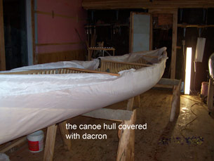 canoe covered with dacron